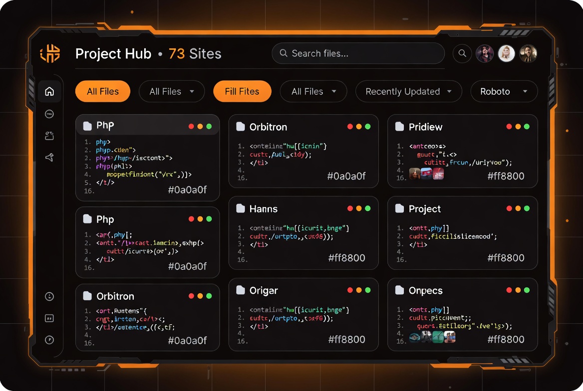 pro.php + prosites.php Ultimate Cyberpunk Project & Sites Hub Suite — Futuristic developer dashboard